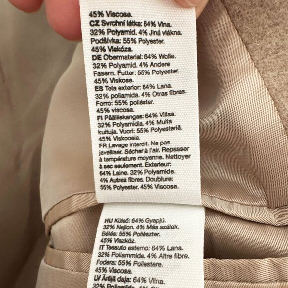 & Other Stories Felted Blazer in Beige, size 44. Fits like size 12 - Picture 6 of 9